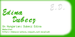 edina dubecz business card